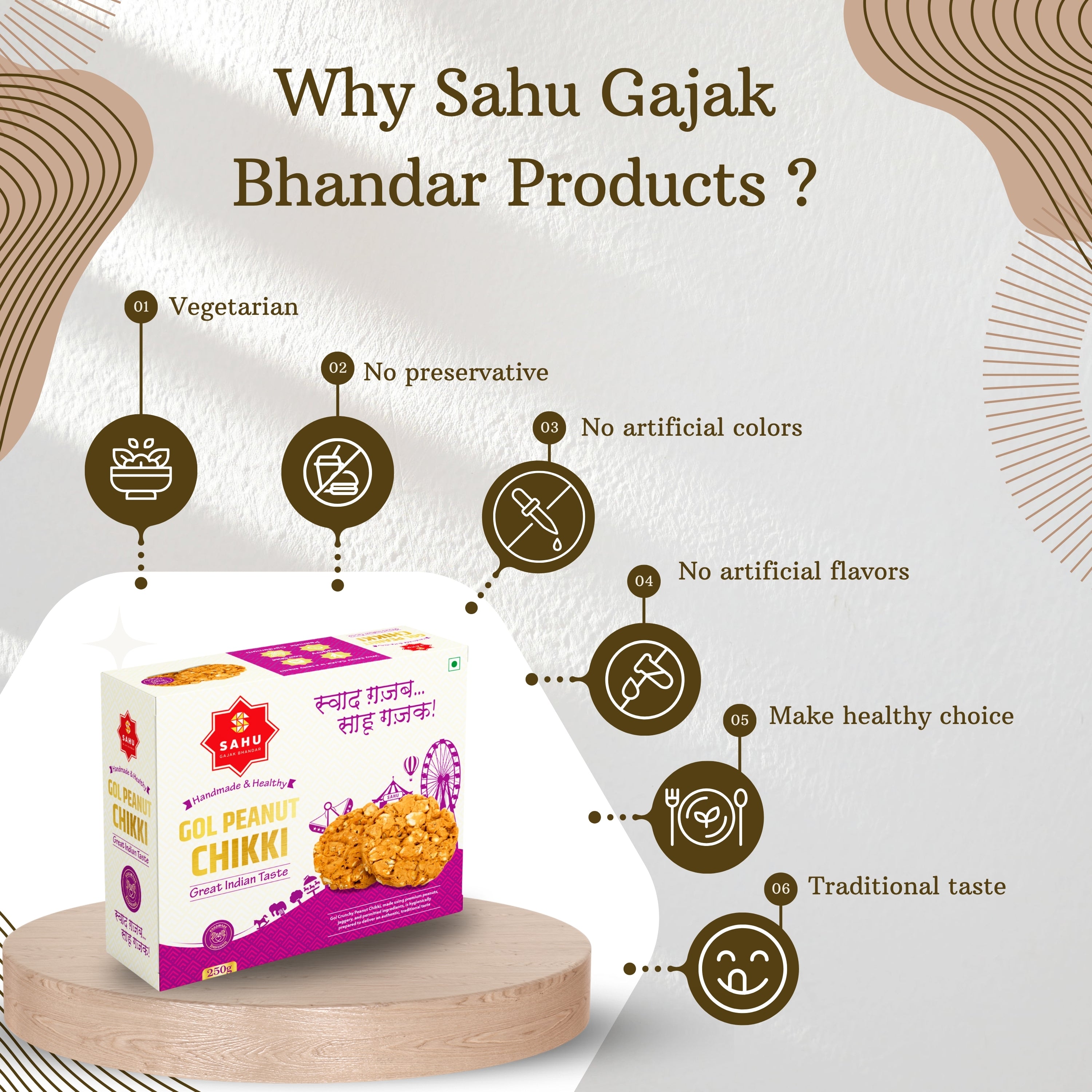 Peanut Roasted Gol Chikki 250 Gram - Sahu Gajak Bhandar Default Title