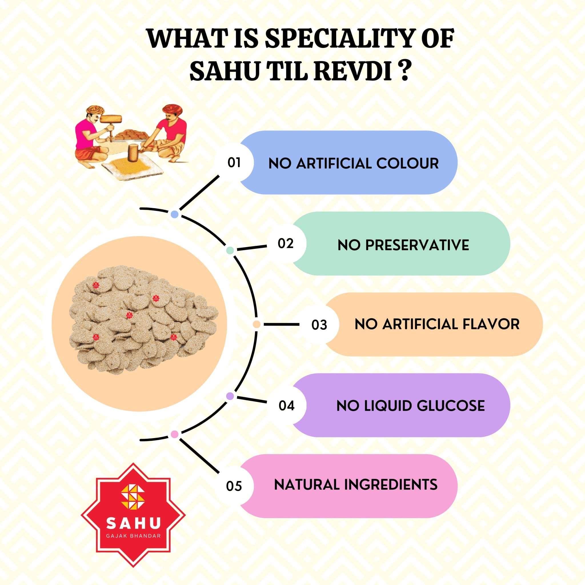 Gur Ki Revri 600 Gram - Sahu Gajak Bhandar  Default Title