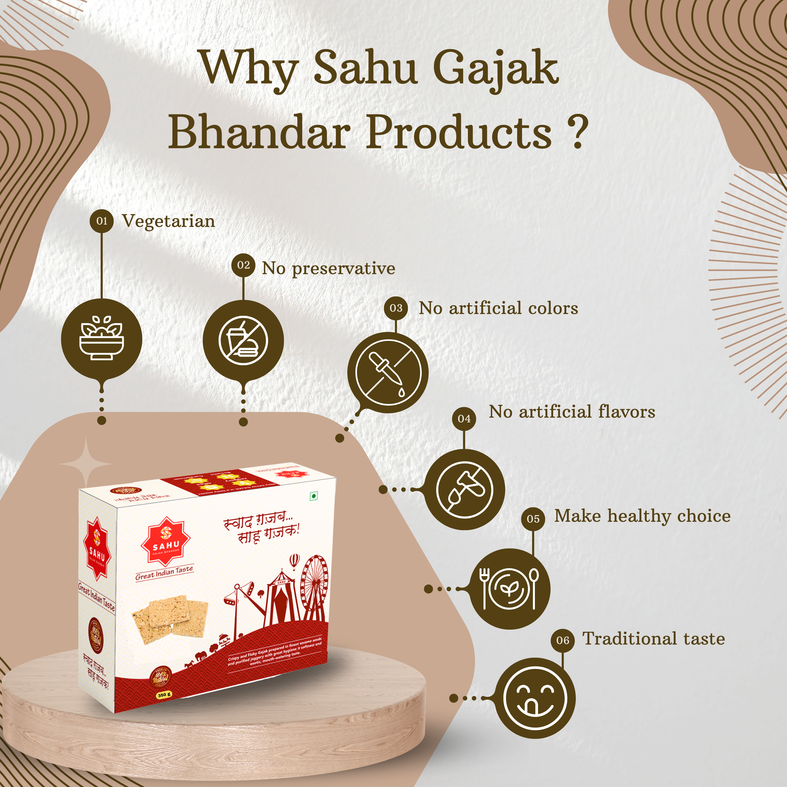 Peanut Sesame Chikki 350 Gram - Sahu Gajak Bhandar  Default Title