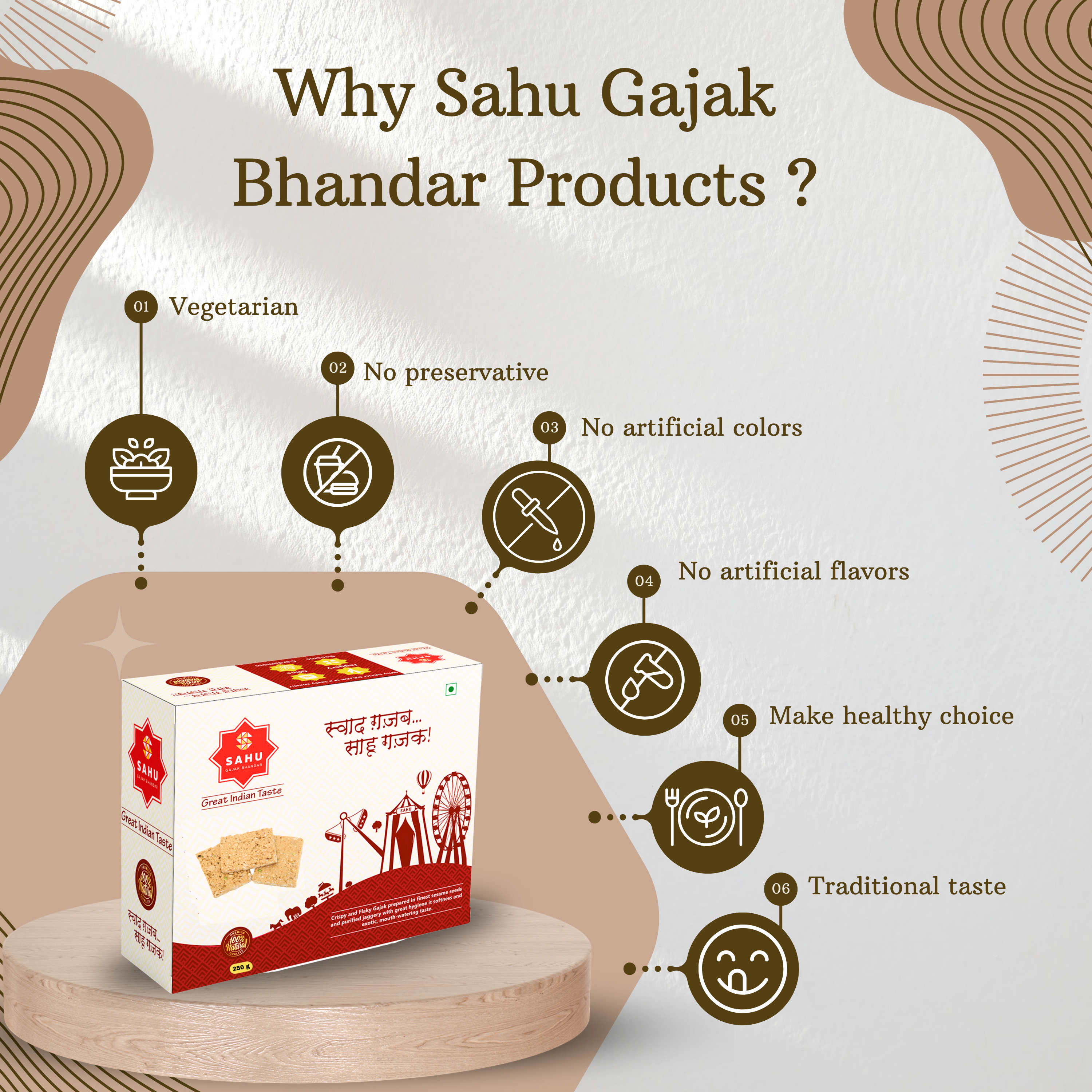 Peanut Sesame Mix Gajak 250 Gram - Sahu Gajak Bhandar  Default Title