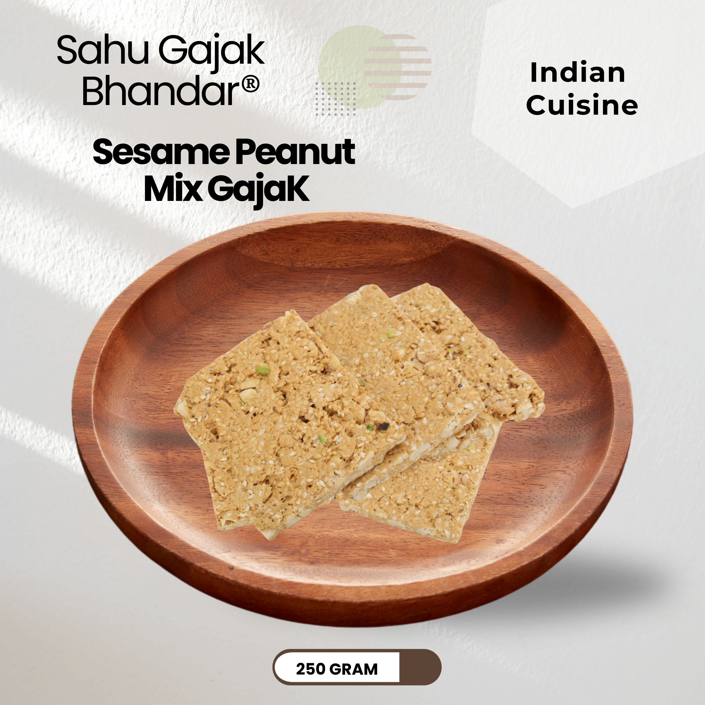 Peanut Sesame Mix Gajak 250 Gram - Sahu Gajak Bhandar  Default Title