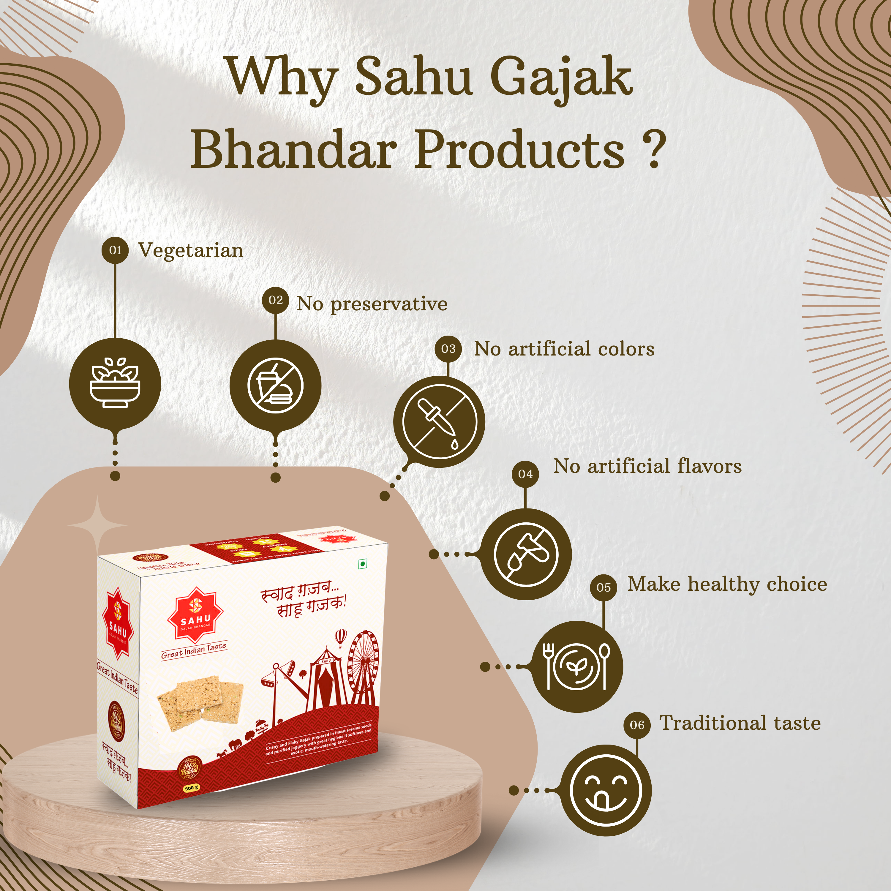 Peanut Sesame Chikki 500 Gram - Sahu Gajak Bhandar  Default Title