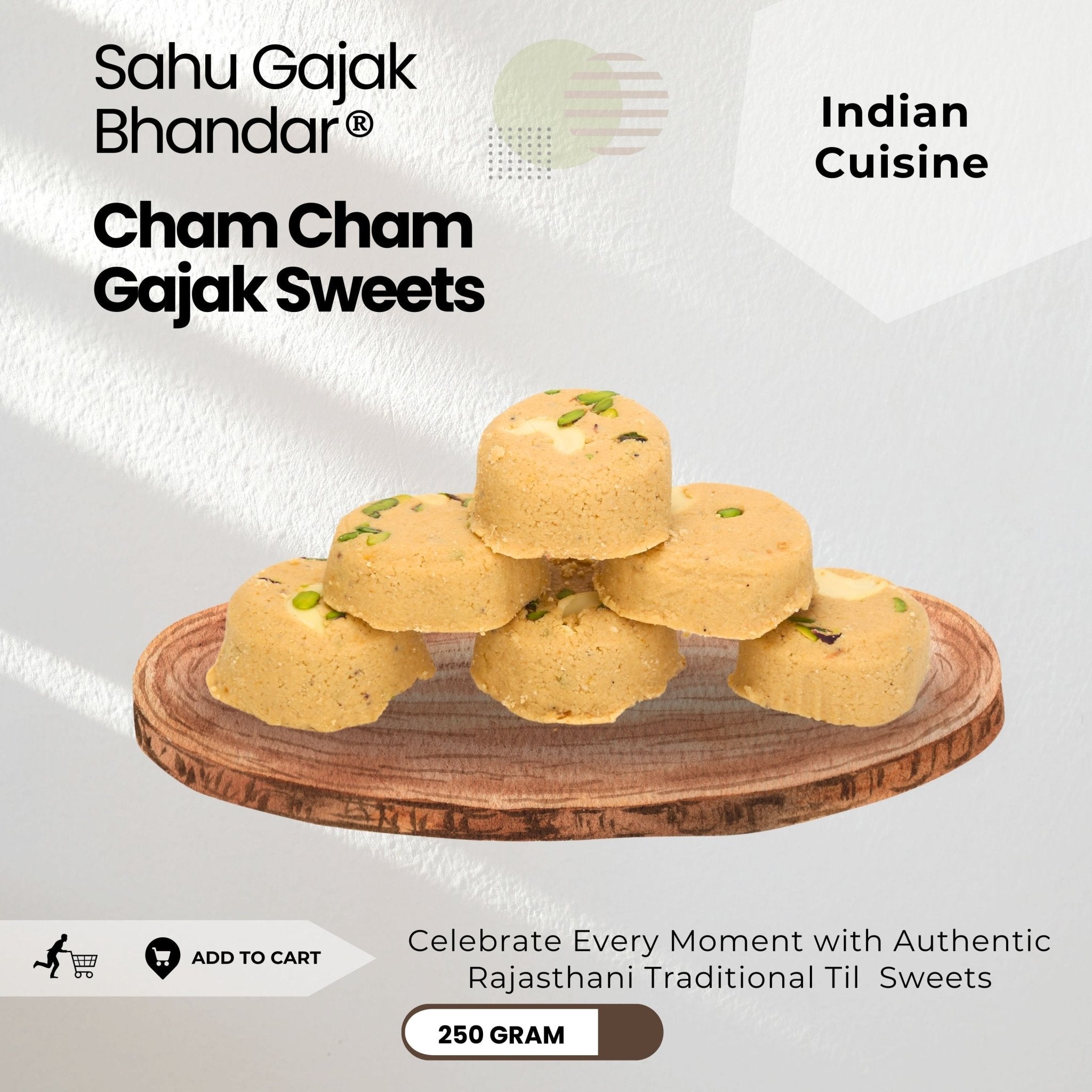 Cham Cham Gajak Sweets 250 Gram - Sahu Gajak Bhandar  Default Title
