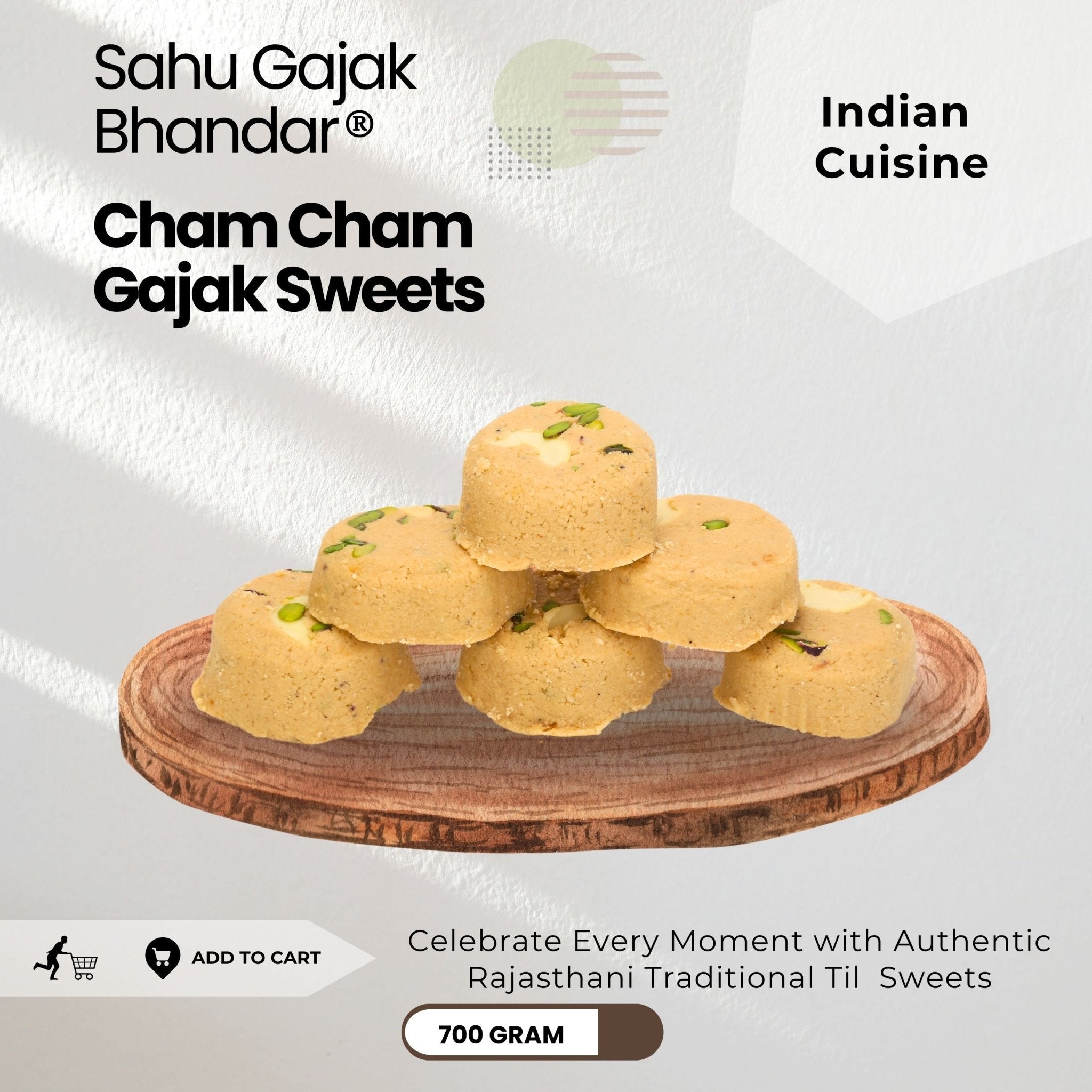 Cham Cham Gajak Sweets 700 Gram - Sahu Gajak Bhandar  Default Title