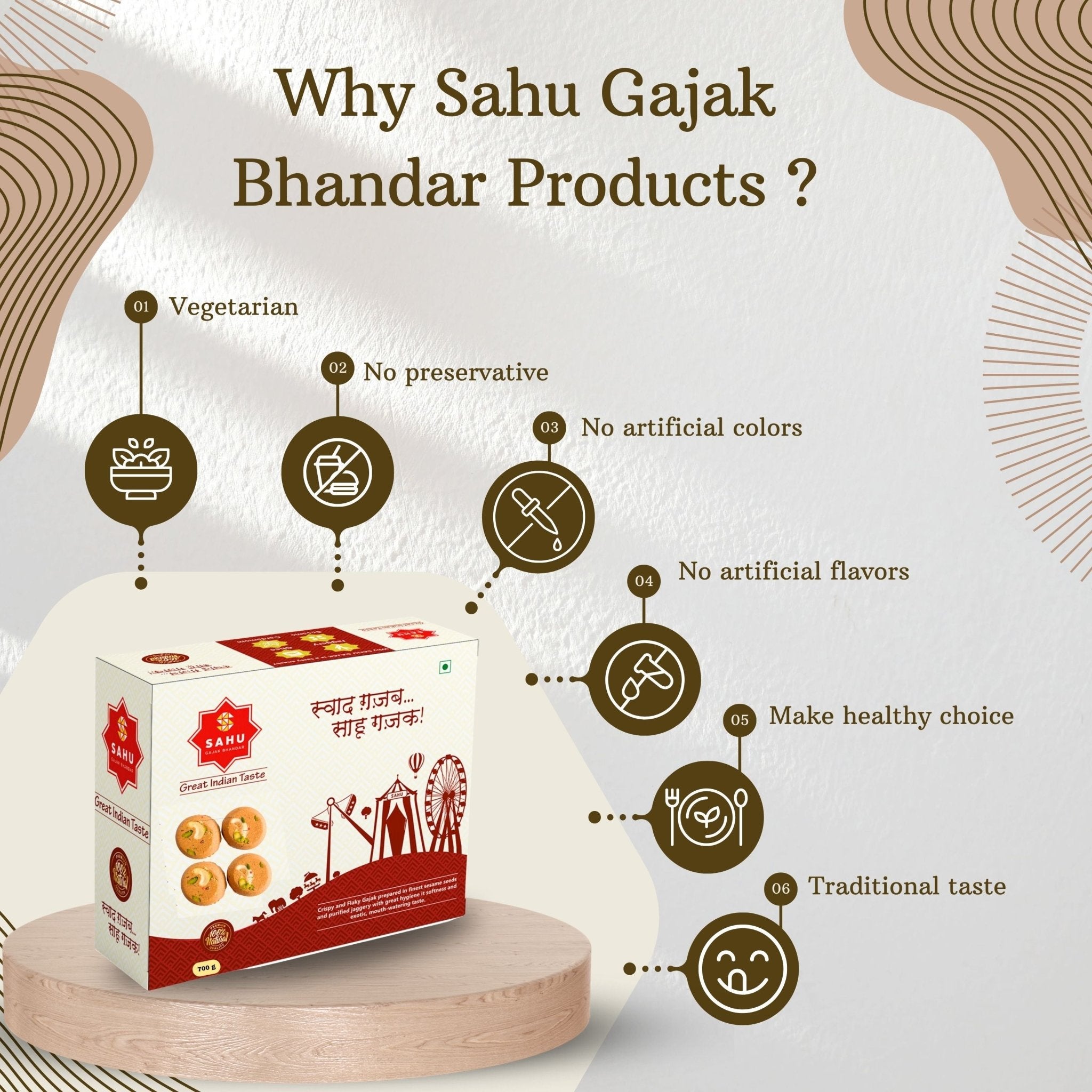 Cham Cham Gajak Sweets 700 Gram - Sahu Gajak Bhandar  Default Title