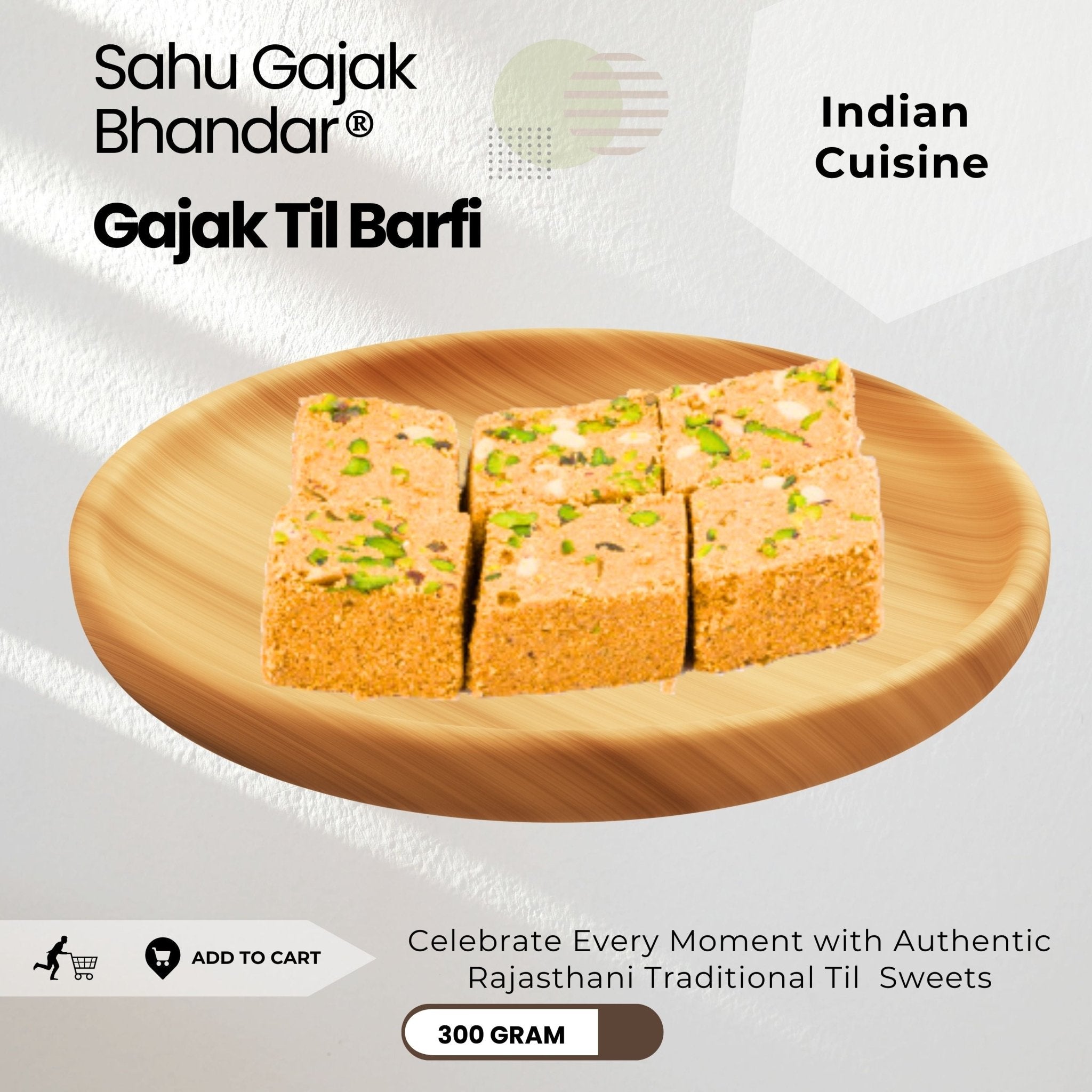 Gajak Barfi 300 Gram - Sahu Gajak Bhandar  Default Title