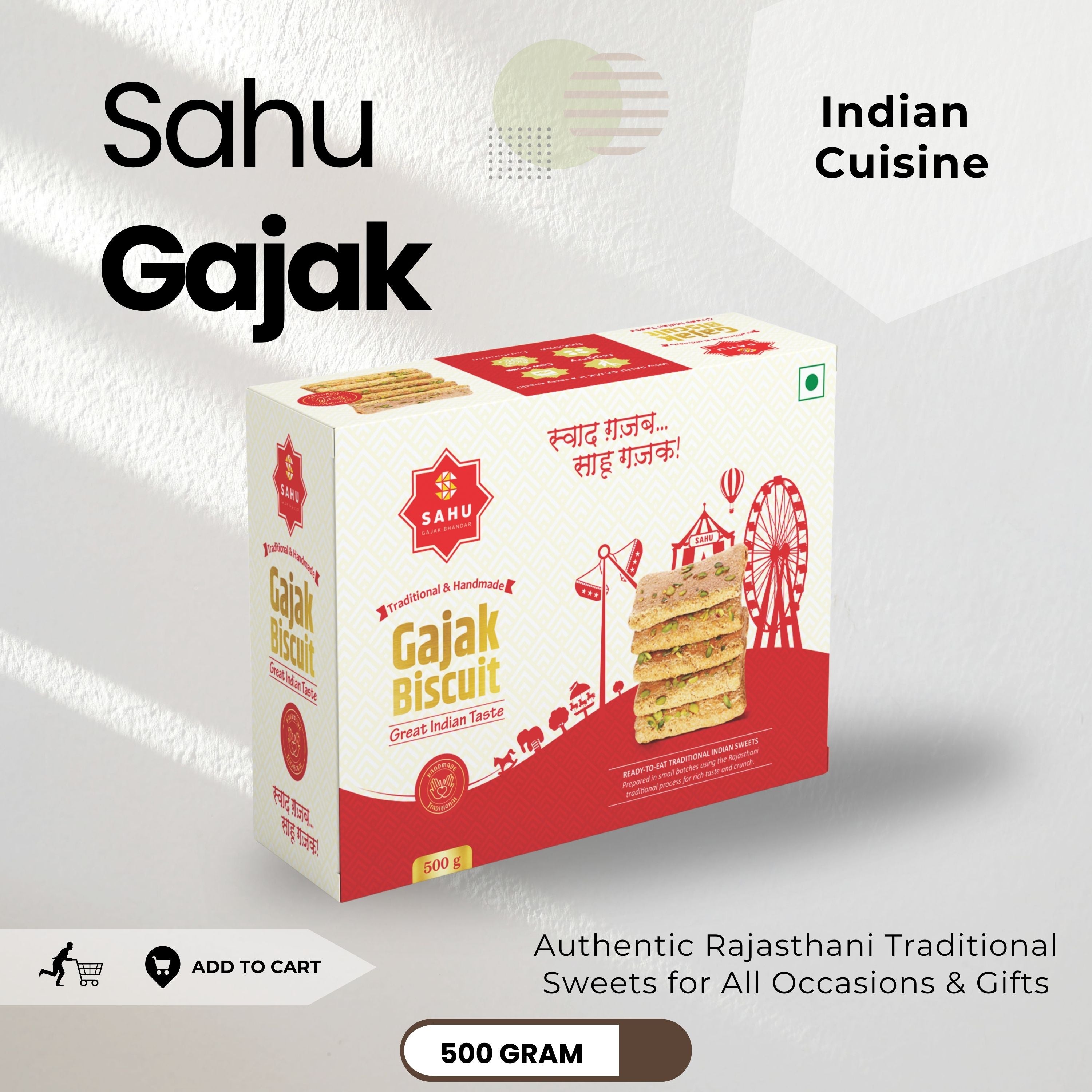 Gajak Biscuit 500 Gram - Sahu Gajak Bhandar Default Title