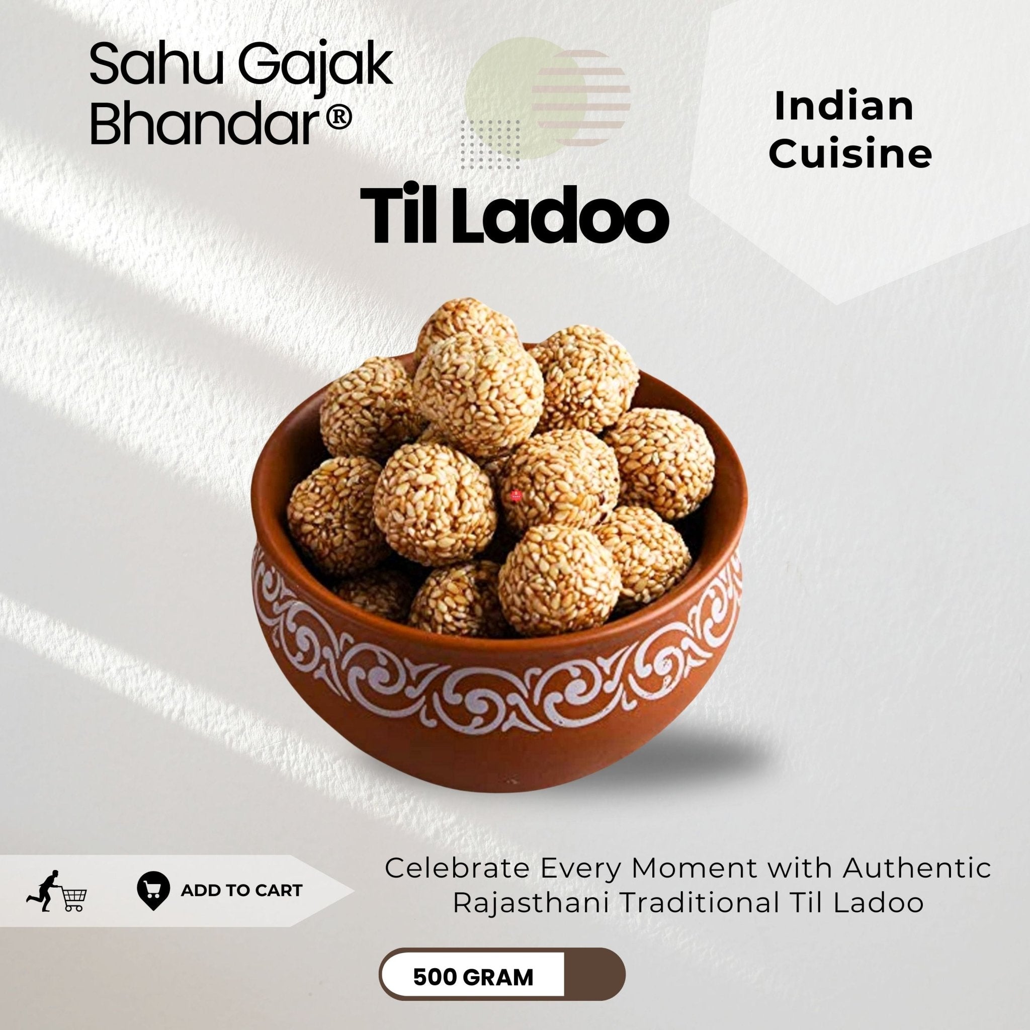 Gajak Til Ladoo 500 Gram - Sahu Gajak Bhandar  Default Title