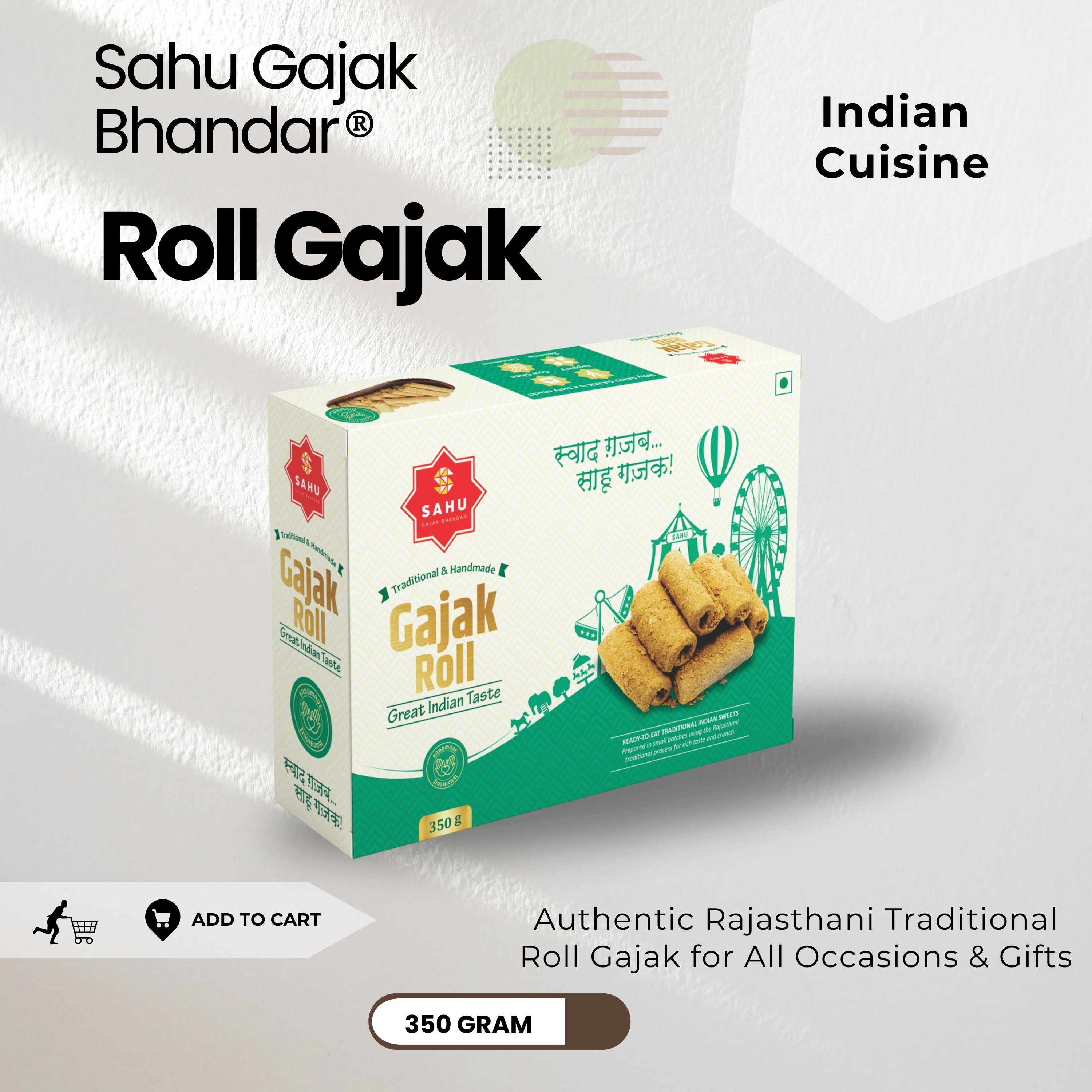 Gajak Roll 350 Gram - Sahu Gajak Bhandar  Default Title