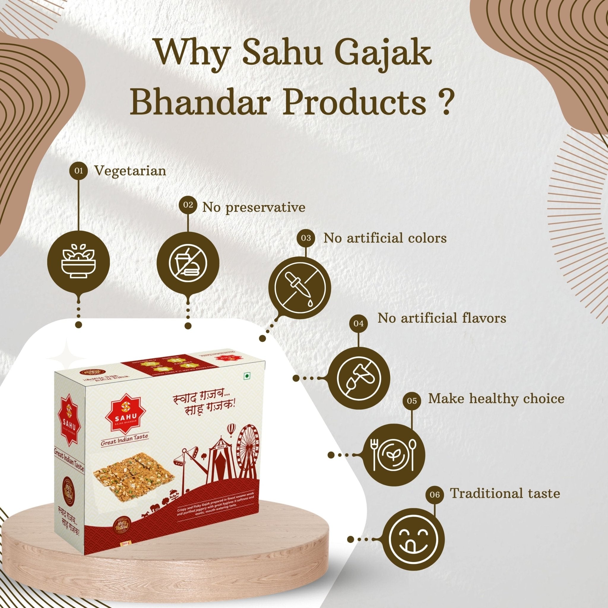 Sahu Peanut Chikki 350 Gram - Sahu Gajak Bhandar  Default Title