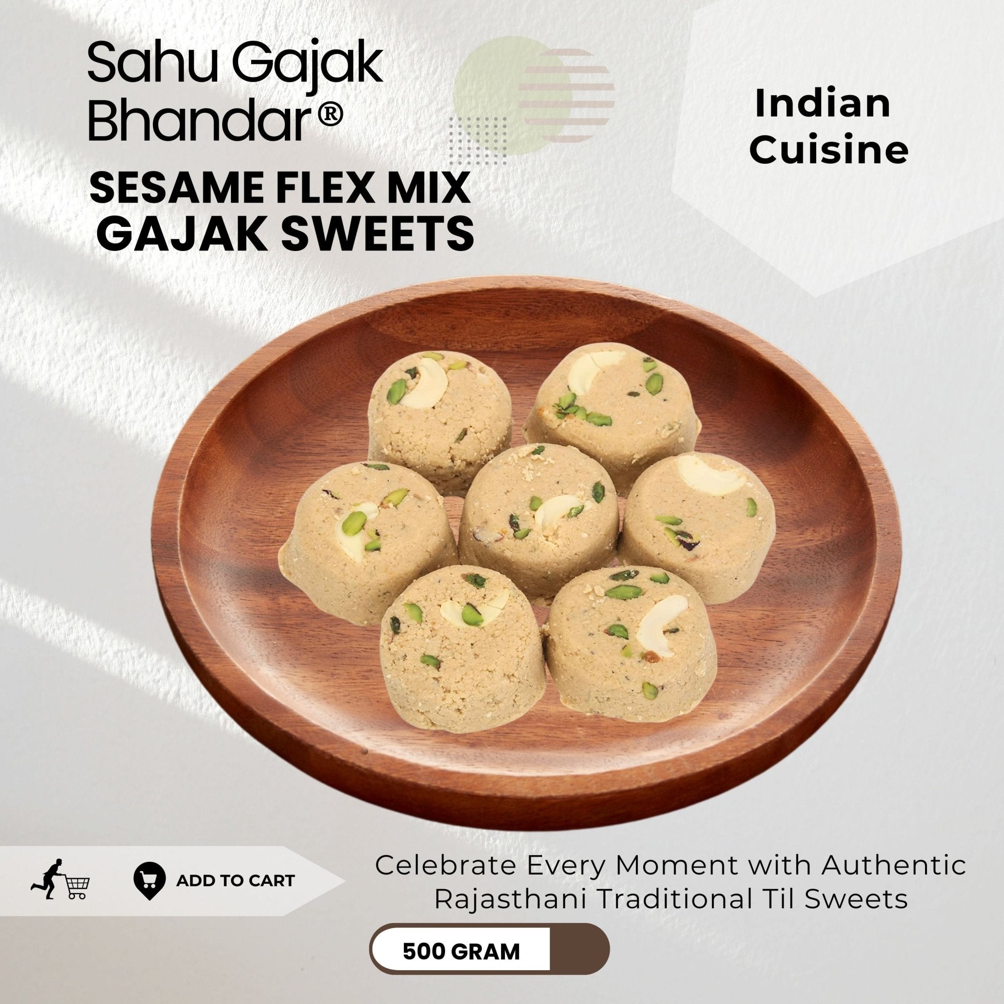 Sesame Flex Mix Gajak Sweets 500 Gram - Sahu Gajak Bhandar  Default Title