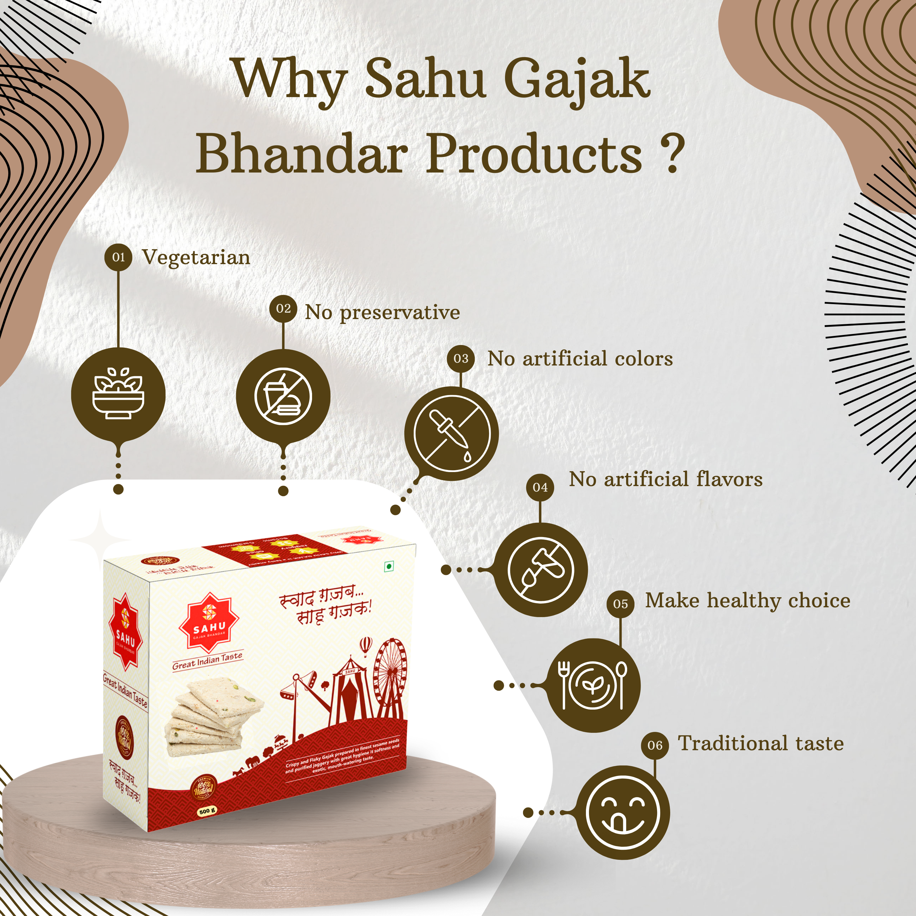 Sugar Khasta Gajak 500 Gram - Sahu Gajak Bhandar  Default Title