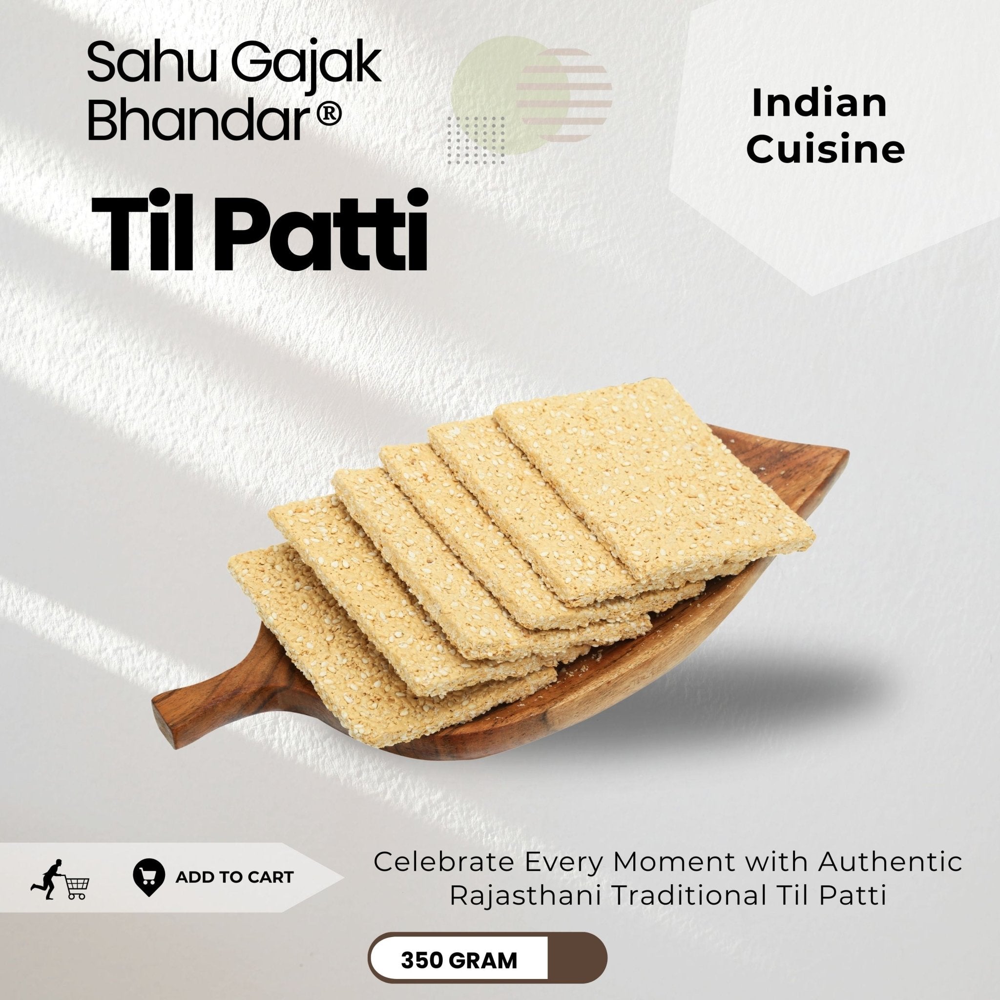 Til Patti Gajak 350 Gram - Sahu Gajak Bhandar  Default Title
