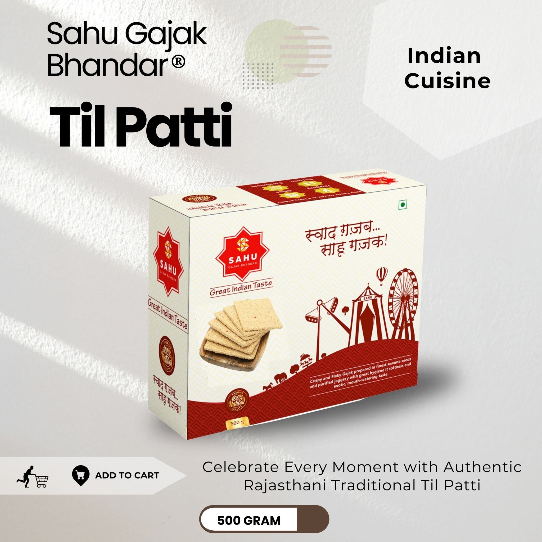 Til Patti  Gajak  500 Gram - Sahu Gajak Bhandar  Default Title