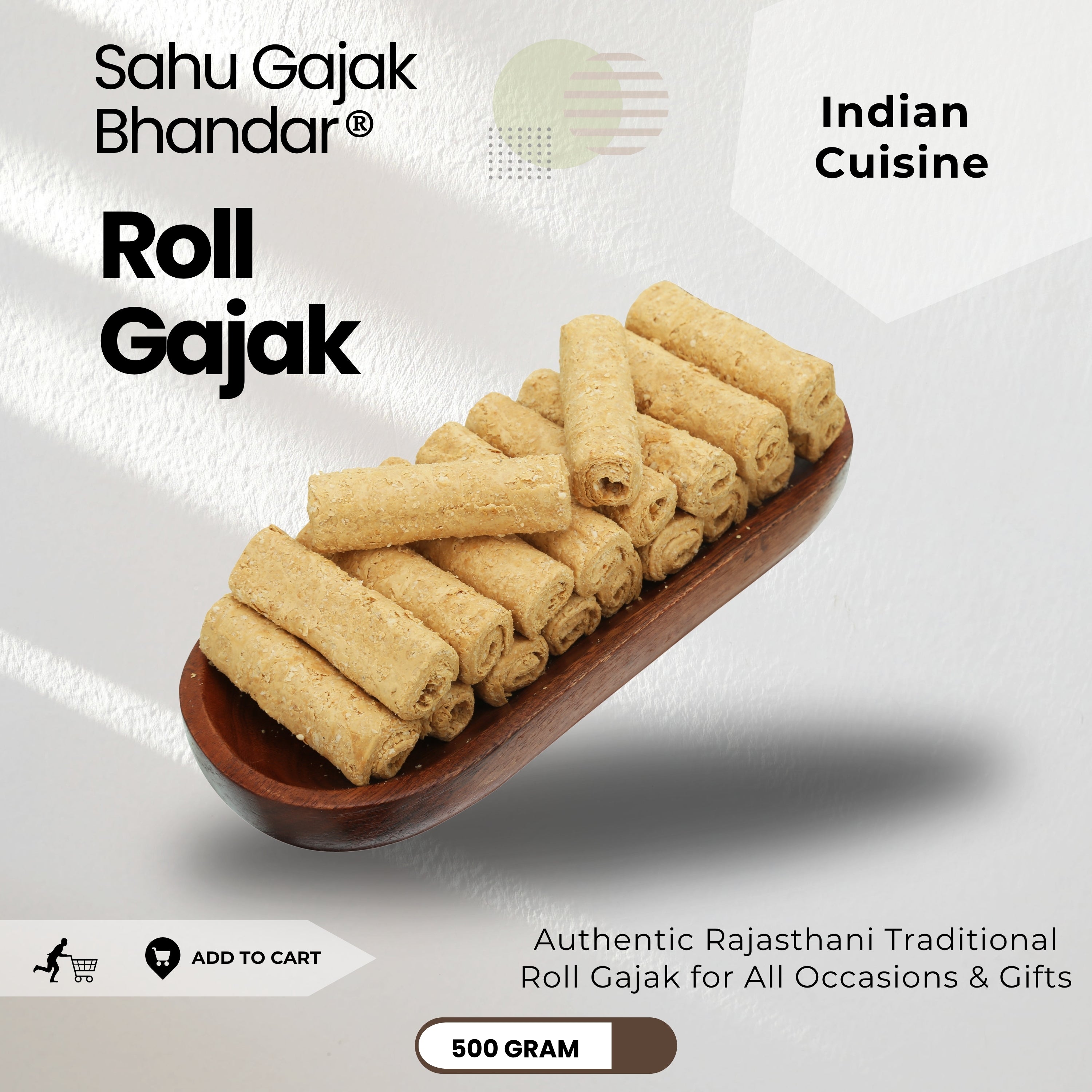 Gajak Roll 500 Gram - Sahu Gajak Bhandar  Default Title 