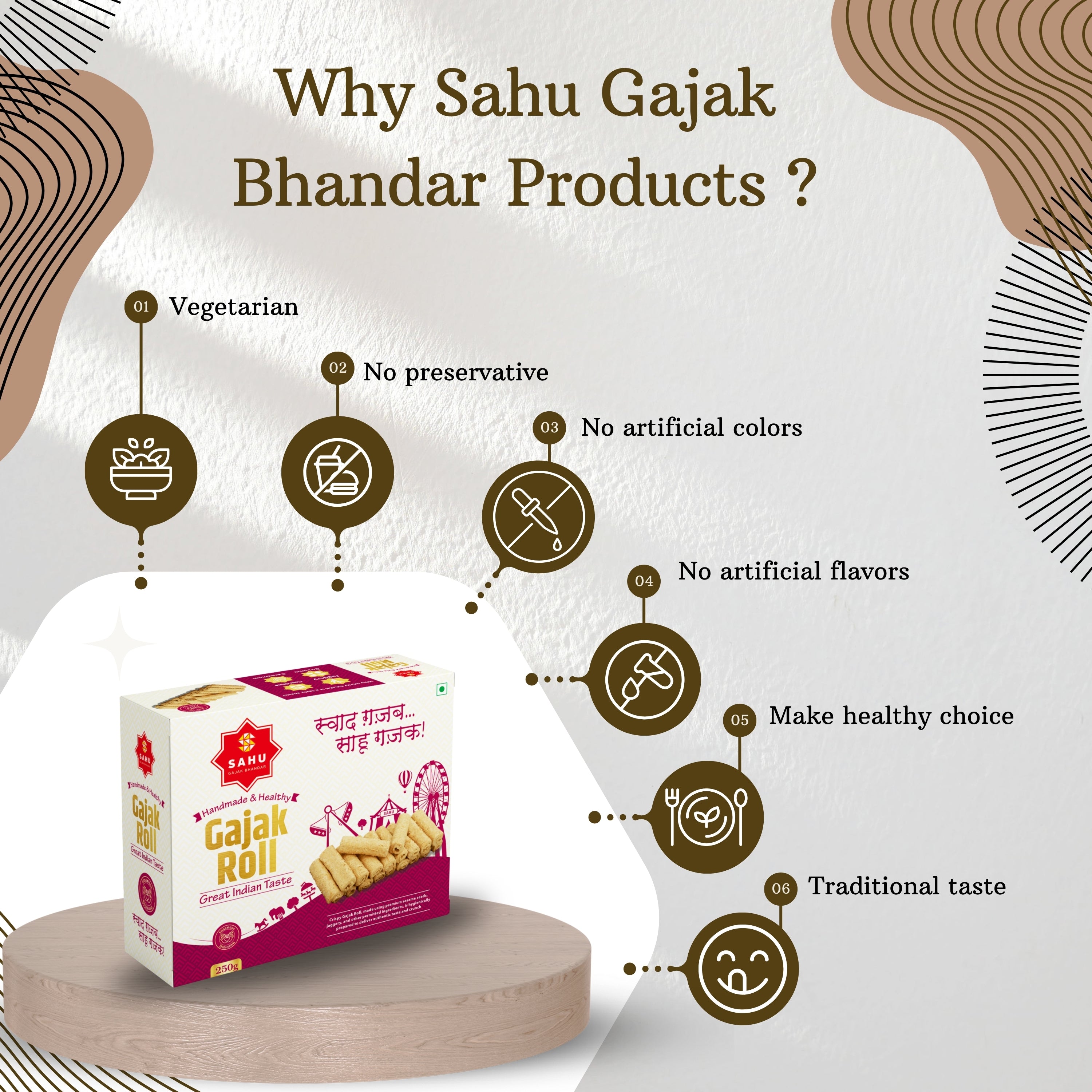 Roll Gajak 250 Gram by Sahu Gajak Bhandar - Sahu Gajak Bhandar  Default Title 
