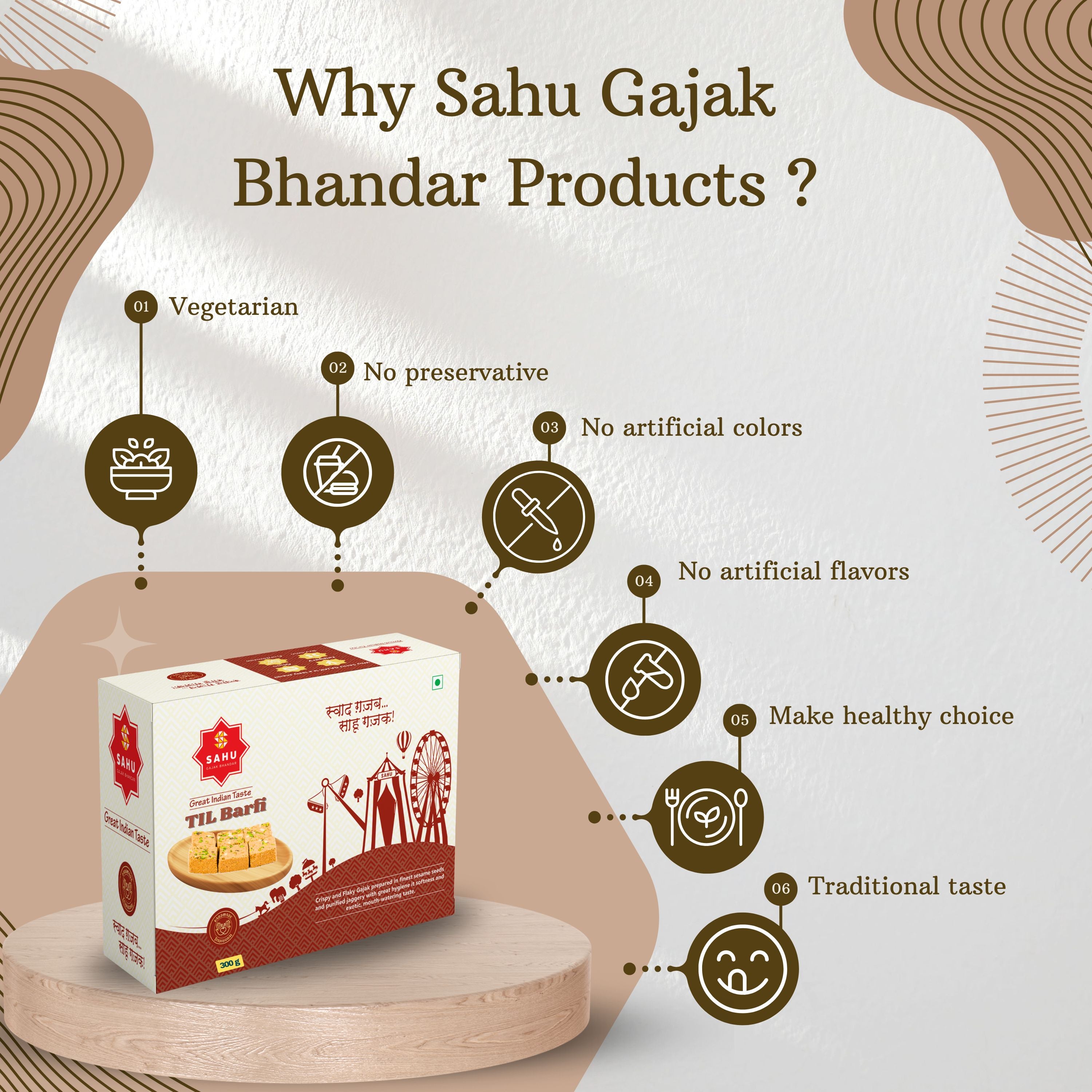 Gajak Barfi 300 Gram - Sahu Gajak Bhandar  Default Title 