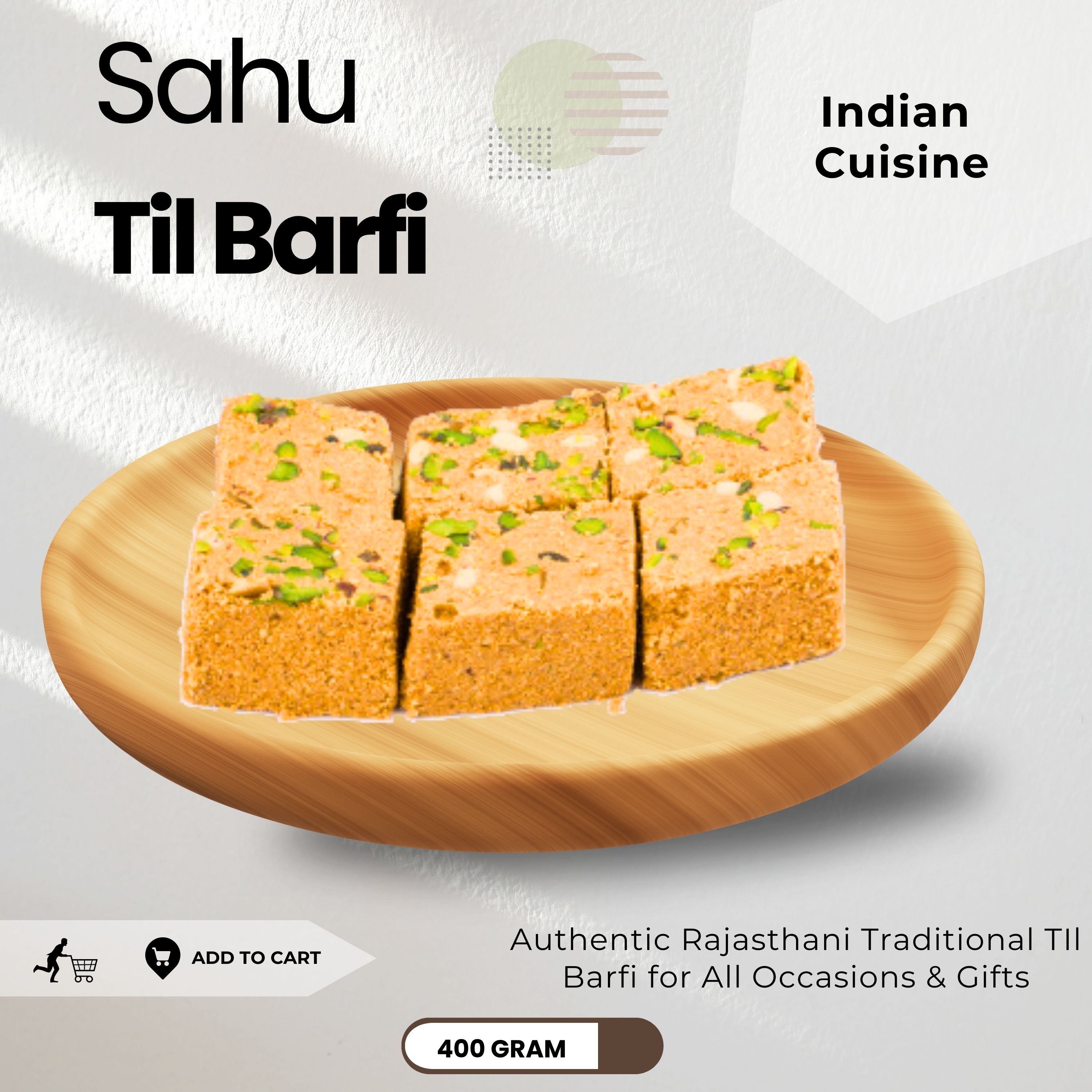 Gajak Barfi 400 Gram - Sahu Gajak Bhandar  Default Title 