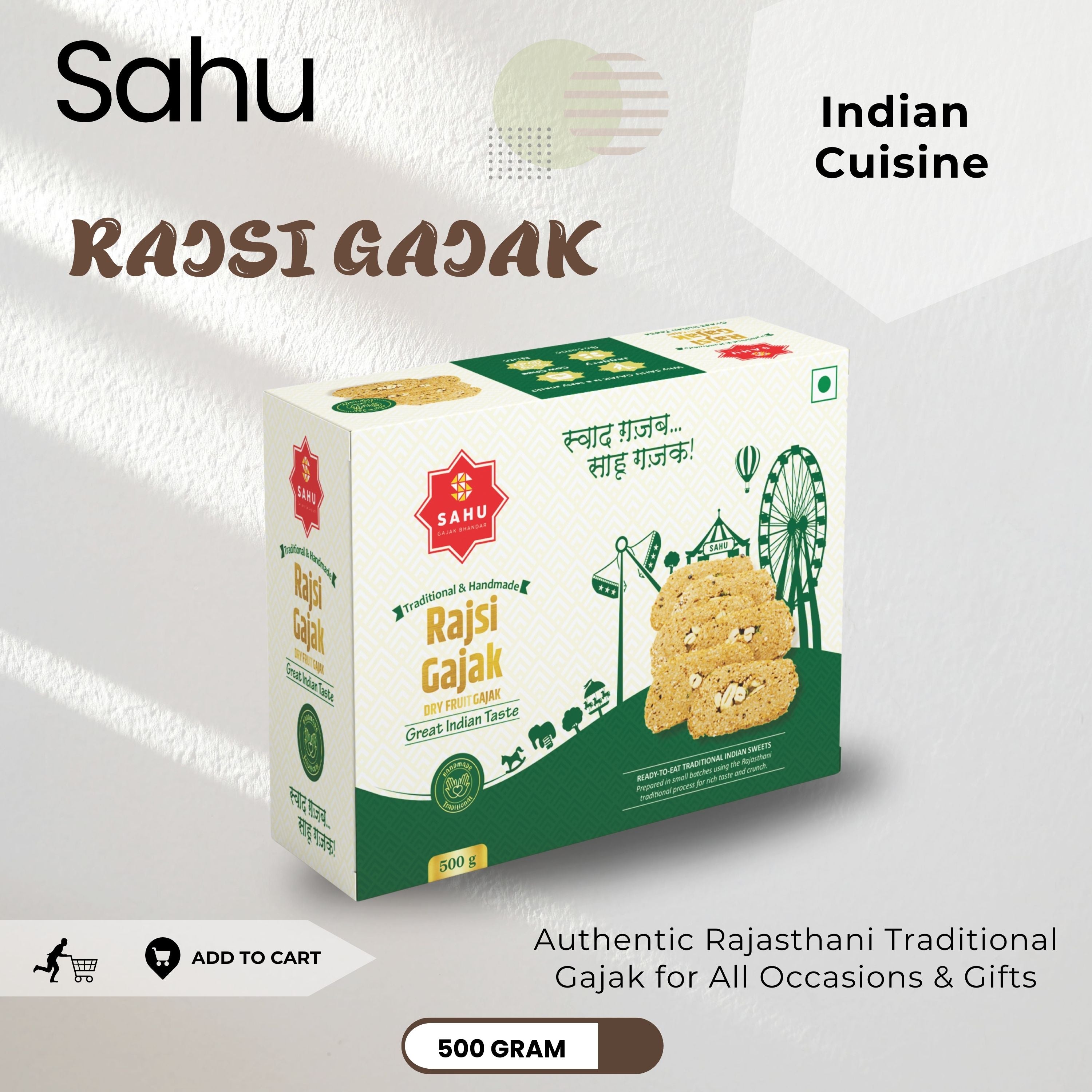Dry Fruit Gajak 500 Gram - Sahu Gajak Bhandar  Default Title 
