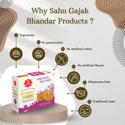 Peanut Roasted Gol Chikki 250 Gram - Sahu Gajak Bhandar  Default Title 
