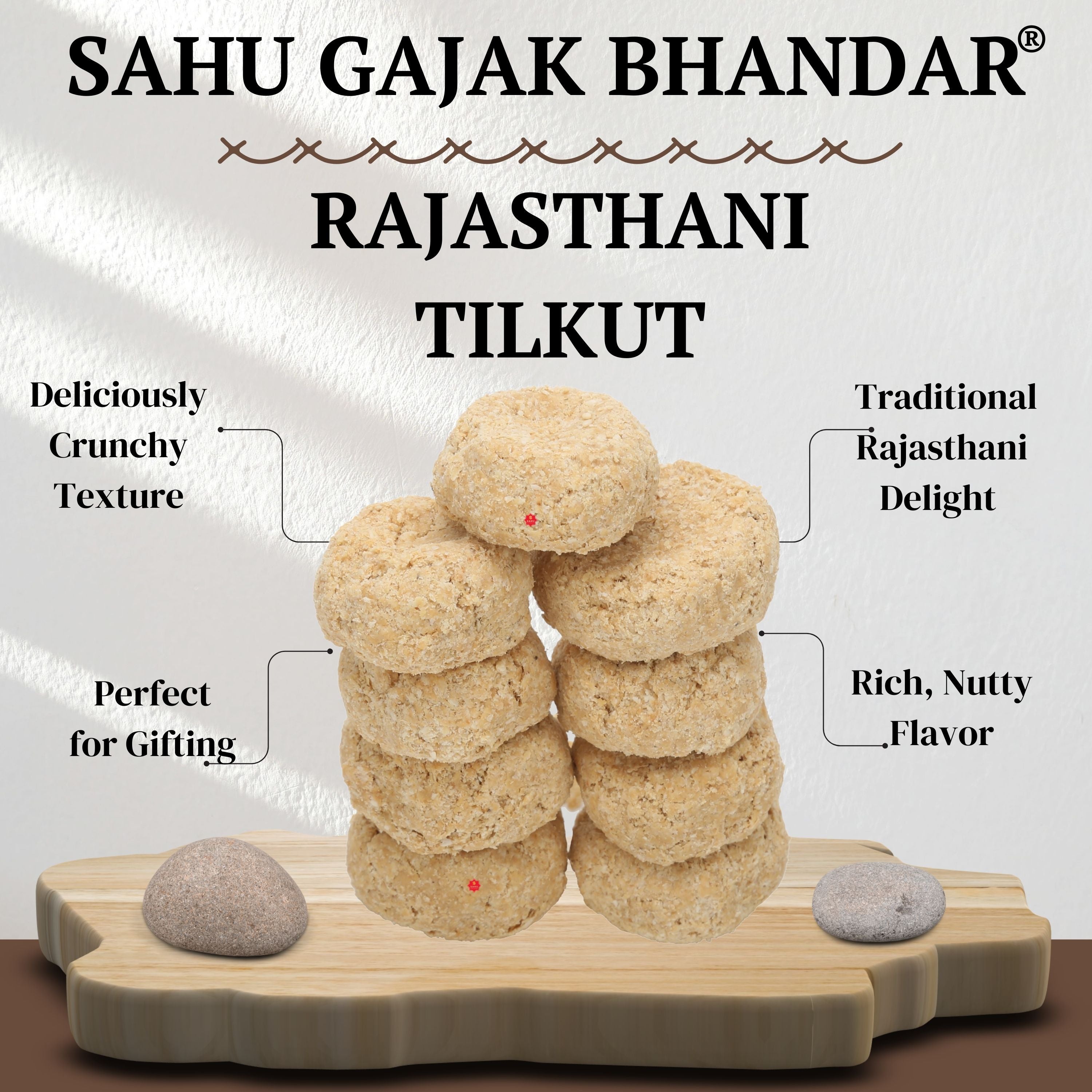 Rajasthani Tilkut Gajak 500 Gram - Sahu Gajak Bhandar  Default Title 