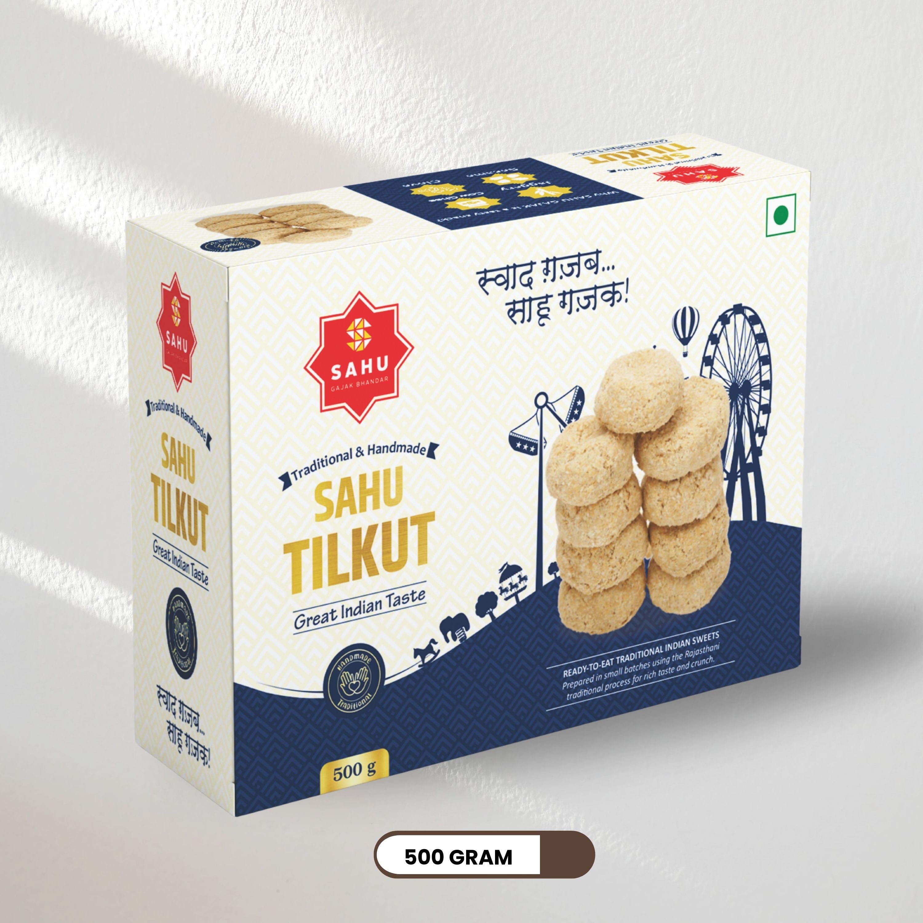 Rajasthani Tilkut Gajak 500 Gram - Sahu Gajak Bhandar  Default Title 