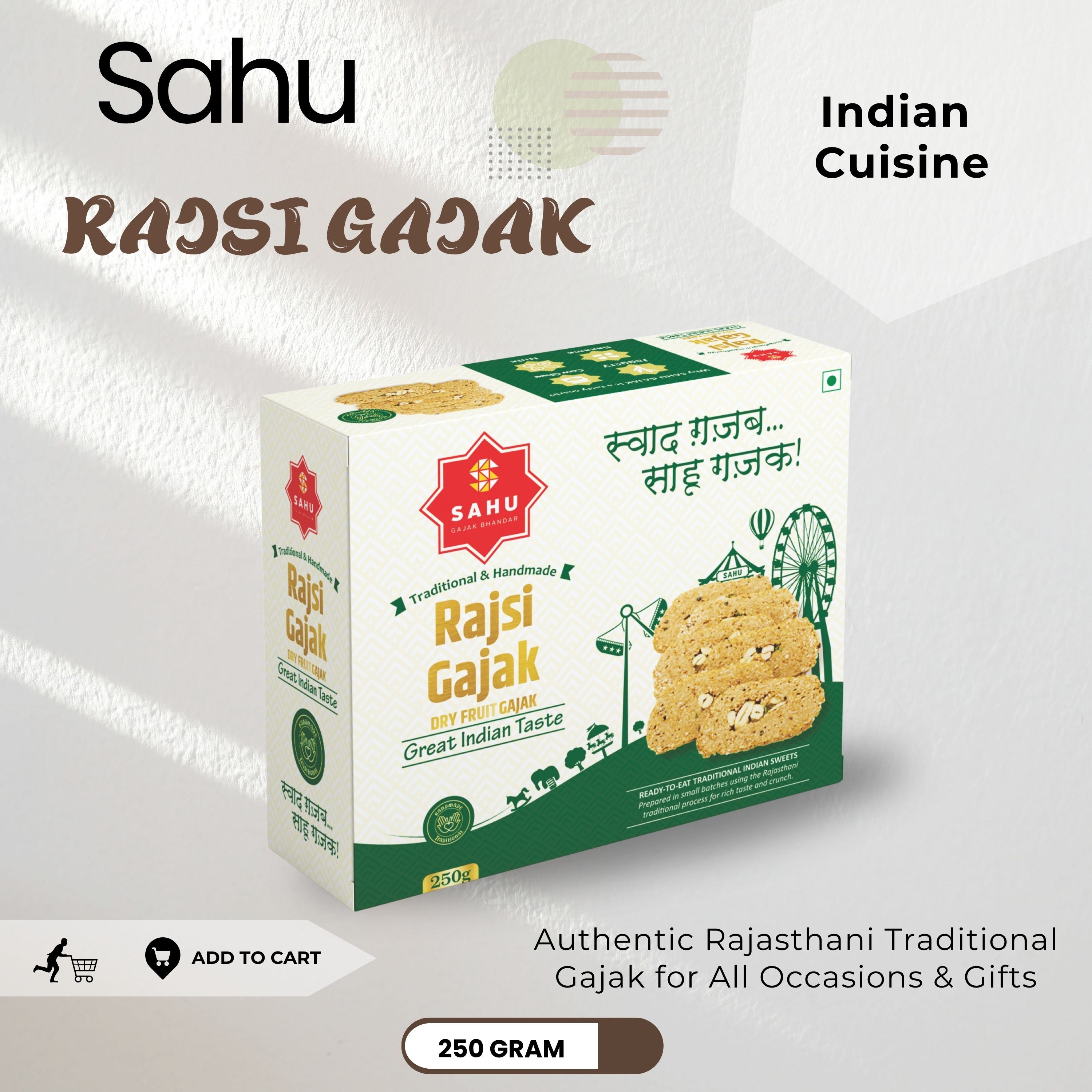 Dry Fruit Gajak 250 Gram - Sahu Gajak Bhandar  Default Title 