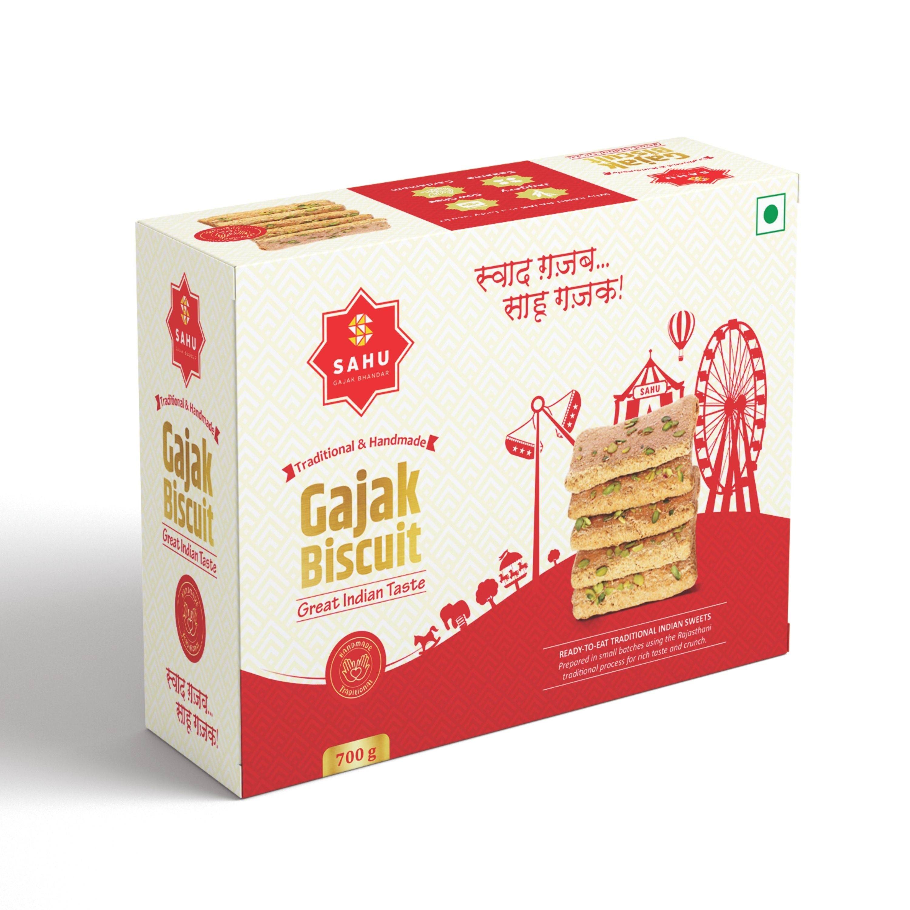 Gud Gajak Biscuits 700 Gram - Sahu Gajak Bhandar  Default Title 