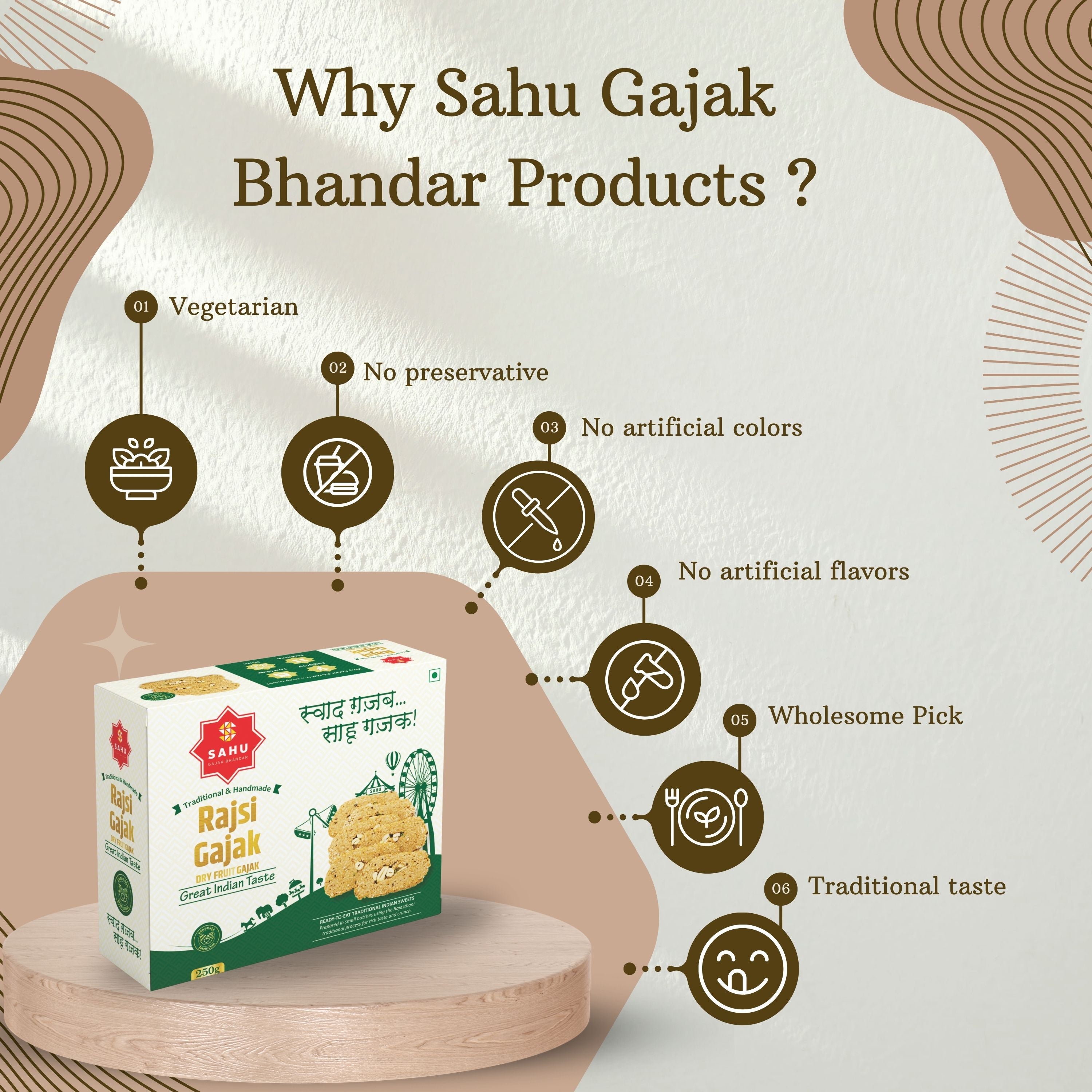 Dry Fruit Gajak 250 Gram - Sahu Gajak Bhandar  Default Title 