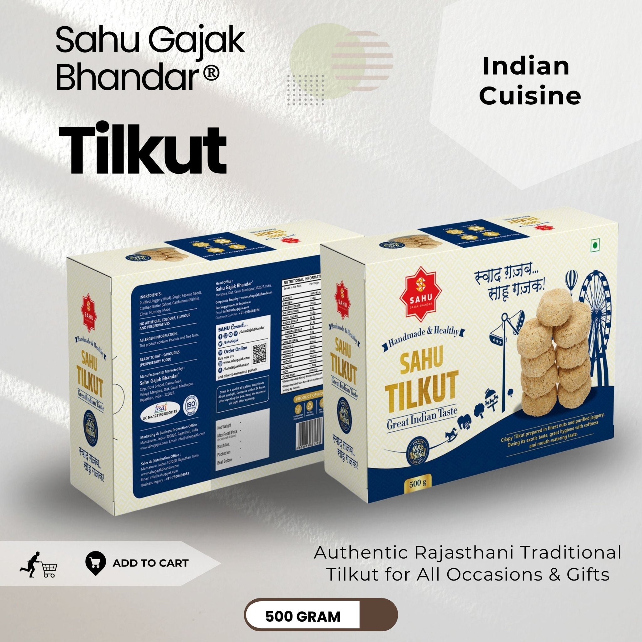 Tilkut 500 Gram - Sahu Gajak Bhandar